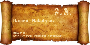 Hammer Makabeus névjegykártya